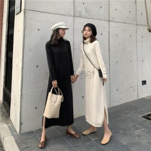 ニットワンピース レディース ロング丈 カシュクール 着回し インナー ゆったり 通勤 OL オフィス カジュアル 20代30代 お呼ばれ 20代30