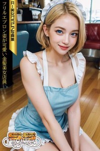 SS-Paradise　フリルエプロン姿が可愛い金髪美女店員　AI美女グラビア写真集