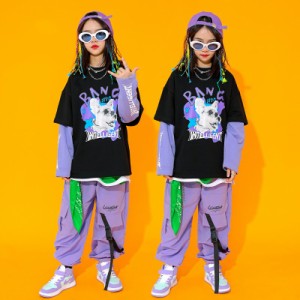 韓国子供服 女の子  男の子 ステージ衣装 HIPHOP 上下セット キッズダンス衣装 ヒップホップ  チアガール 派手 ジャズダンス ガール 練習