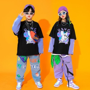 韓国子供服 女の子  男の子 ステージ衣装 HIPHOP 上下セット キッズダンス衣装 ヒップホップ  チアガール 派手 ジャズダンス ガール 練習