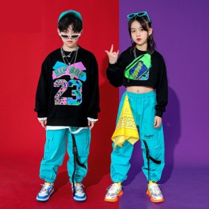 ステージ衣装 HIPHOP 上下セット キッズダンス衣装 韓国子供服 女の子  男の子 ヒップホップ  ジャズダンス ガール 練習着 チアガール 派