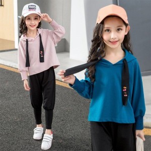 子供服 セットアップ 女の子 長袖 春秋 秋着 上下セット 韓国子供服 キッズ ジュニア Tシャツ 丸首 ロングパンツ 長ズボン 可愛い おしゃ