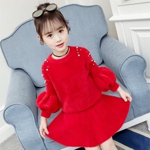 子供服 ワンピース 2点セット 韓国子供服 女の子 長袖 ワンピース キッズ 可愛い 春秋ワンピース 発表会//卒園式/入学式秋冬新作