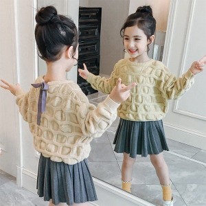 子供服 ワンピース 2点セット 韓国子供服 女の子 長袖 ワンピース キッズ 可愛い 春秋ワンピース 発表会//卒園式/入学式秋冬新作