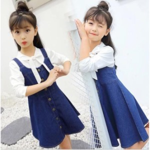 子供服 オールインワン キッズ オーバーオール サロペット デニムスカート シャンパースカート 可愛い 女の子