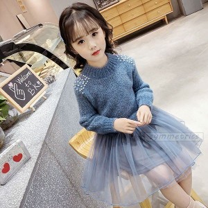 子供服 ワンピース 女の子 長袖 子供ドレス dress キッズ 秋冬 ニットワンピース 膝丈 セーター 韓国子供服 ジュニア インナー カジュア