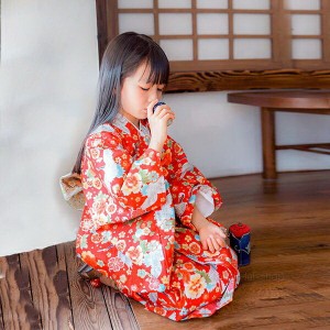 子供浴衣 浴衣セット キッズ浴衣 作り帯 女の子 和装 和服 子供 キッズ かわいい おしゃれ 夏祭り お祭り