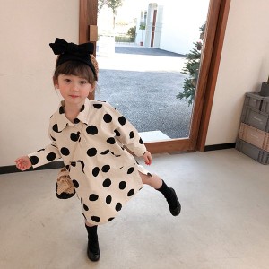 子供服 ワンピース キッズ 韓国子供服 女の子 春服 長袖 シャツワンピース 子供ドレス dress 子ども服 ベビー服 お姫様 おしゃれ 可愛い 