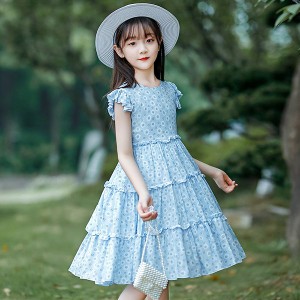 子供服 ワンピース ピンク 160 韓国子ども服 キッズ 女の子 春夏 半袖ワンピース 花柄 子供ドレス 結婚式 誕生日 ベビー ジュニア お姫様