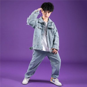 ダンス衣装 ヒップホップ 衣装 ダンス衣装 ダンスウェア 上下 セットアップ ダンス 男の子 子供 デニム チアダンス 練習着 ジュニア キッ