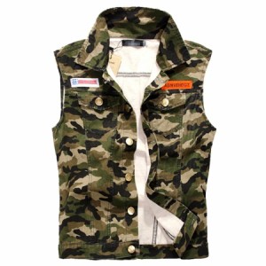 グリーン オールシーズン着用できるヘビロテアウター メンズ 軍隊 Vest] ワッペン 迷彩 ワッペン