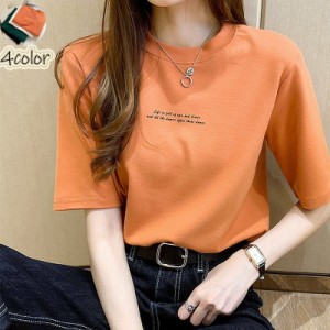 レディース ロゴ レディース Tシャツ 韓国ファッション 原宿系ファッション 英字ロゴ