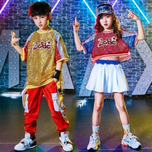 韓国子供 ダンス キッズダンス衣装 ヒップホップ 子供 子供 HIPHOP2点セット ヒップホップ 男の子 女の子 ジャズダンス ステージ衣装 体