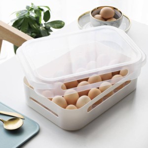 卵ケース 卵ボックス 卵収納箱 卵入れ クリア プラスチック製 冷蔵庫用 24個収納 卵収納 ボックス キッチン 家庭 台所収納 掃除しやすい
