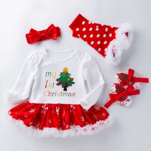 4点セット クリスマス 子供服 コスチューム サンタ コスプレ 服 衣装 仮装 変装 ドレス ワンピース 赤ちゃん ベビー 子供 コスチューム 