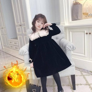 子供ワンピース 綿服 冬 キッズワンピース 女の子ワンピース キッズ服 子供服 こどもドレス 長袖 ルーズ コットン シンプル かわいい 韓