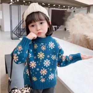 ニット セーター 女の子 キッズ 長袖 秋冬 プルオーバー 子供用 トップス クリスマス 雪花 ガールズ あったか 暖かい 秋服 冬服 ジュニア