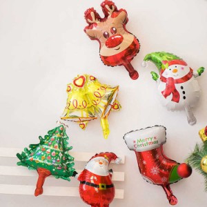 クリスマス 飾り バルーン 10個セット サンタ 風船 クリスマスツリー 雪だるま 雪花 ソックス ミニ 空気入れなし 冬 クリスマスパーティ