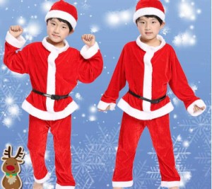 サンタクロース 衣装 子供 クリスマス コスプレ 送料無料 サンタ クリスマス 衣装 サンタコス 仮装 キッズ 子供服 コスチューム 帽子付き