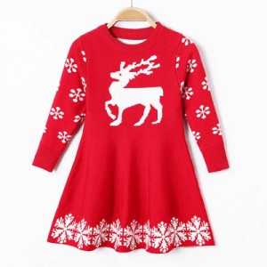 クリスマス 衣装 子供 女の子 セーター クリスマスドレス セーターワンピース パーティードレス 子供用 送料無料 仮装 パーティー 子ども