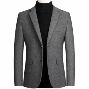 全4色 ビジネスコート メンズ 秋冬 テーラードジャケット スリム コート ウール混 大きいサイズ 紳士 カジュアル アウター 暖かい 細身 