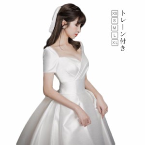  トレーン ドレス ロングドレス ウエディング ワンピース パーティードレス 花嫁ドレス 結婚式 ロングドレス マタニティードレス 妊婦ド