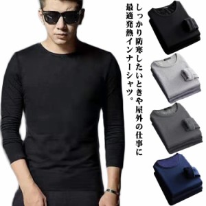  ランドネット 長袖Tシャツ 保温 裏起毛 メンズ インナー 防寒 ロンT 厚手 インナー ヒートテック 肌着 アンダーシャツ 春秋 Tシャツ ス