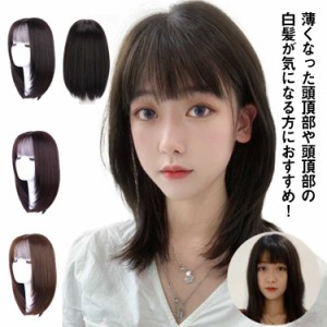  フルウィッグレディース かつら 人毛 40cm 45cm ウィッグ セミショート セミショートヘア レディース かつら 白髪 ウィッグ 女性 かつら