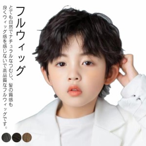  ダークブラウン 子供 黒 かつら 男の子 ブラック フルウィッグ キッズ 黒 ショート ボブ 前髪 コスプレ ベビー 写真撮影 フルウィッグ