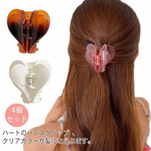  バンスクリップ 髪飾り ミニ ミニクリップ レディース 小さめ ヘアアレンジ べっ甲風 送料無料 クリア 髪飾り マーブル ハート 透明 前