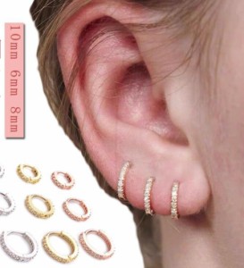 【10mm 6mm 8mm 2個セット】 ボディピアス 軟骨ピアス ピアス 送料無料 金属アレルギー 2個セット リングピアス シルバー ゴールド 両耳