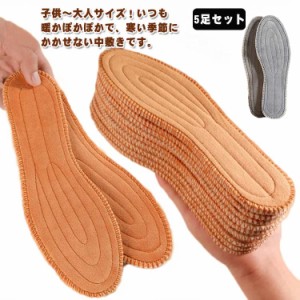 インソール 暖かい 5足セット ウール混 15cm-27.5cm フルインソール 女性用 ウール混 あったか 温かい 防寒 寒さ対策 保温 もこもこ 男性