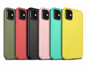 スマホケース iPhoneケース 背面ケース マルチスマホケース スマートフォンケース おしゃれ 落下防止 耐衝撃 素色 生分解性 麦わら製