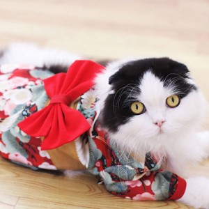 ペット着物 猫 犬 服 犬の服 猫の服 ドッグウェア 艶やか 晴れ着 ペットウェア 着物 正月 かわいい 着せやすい 小型犬 犬用 猫用 ペット 