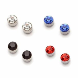 マグネット ピアス 両耳セット クリスタル フェイクピアス　4mm/5mm/6mm