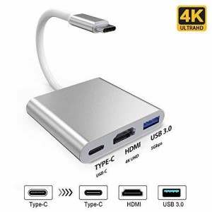 IVSO【2020 最新版 】USB Type C HDMI アダプタHDMI 変換アダプター 4k 解像度 HDMIポートとUSB 3.0高速ポートとUSBタイプC高