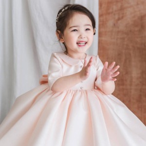 ワンピース ドレス キッズ ベビー 子供服 子供用 女の子 長袖 襟付き シフォン イベント お出かけ 結婚式