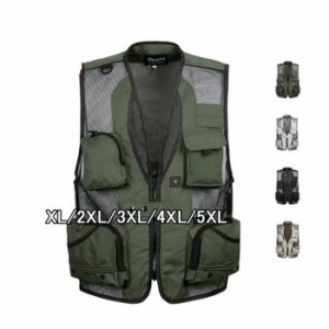ベスト メンズ 多機能ベスト メッシュベスト 釣りベスト アウトドアベスト 作業服 カメラマン 登山 ミリタリー ポケット多い