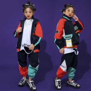 キッズダンス衣装 ダンス衣装 ヒップホップ キッズ ダンス 衣装 セットアップ 子供服 ジャケット コート パンツ  上下セット ジャズダン