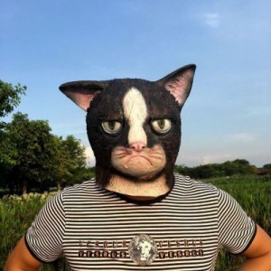 コスプレ ハロウィン フェイスマスク 動物 イベント 猫 黒猫 白猫 パーティー 仮装 マスク 変装 被る 肝試し 怖い