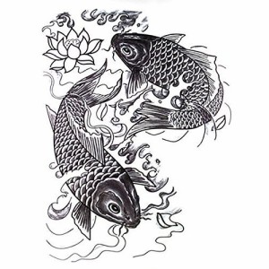 TATTOO 特大タトゥーシール 鯉 31X24ｃｍ 刺青 入れ墨