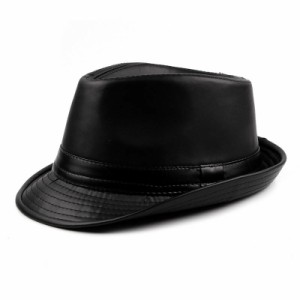 秋冬 PUレザーハット 中折れ帽子 紳士帽 メンズ レディース つば広 おしゃれ かっこいい ヴィンテージ