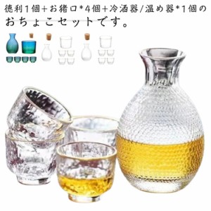 おちょこガラス 徳利 おちょこ セット 酒器セット 6点セット 冷酒器 耐熱ガラス 徳利 おちょこセット 冷酒グラス 日本酒 熱燗 冷酒 ガラ