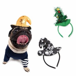 ペット用 犬猫兼用 カチューシャ ヘアバンド ヘッドバンド コスプレグッズ コスチューム クリスマス ハロウィン Xmas とんがり帽子 トン