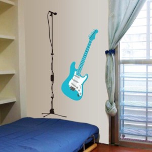 ウォールステッカー 壁 ウォール ギター バンド ミュージック マイク ロック はがせる 取り外し ルーム 部屋 寝室 リビング 子供部屋 ミ