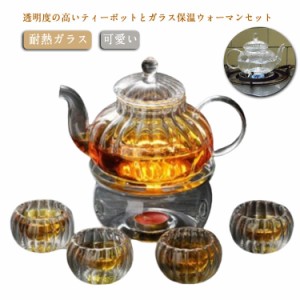 ティーポット 耐熱ガラス ガラス おしゃれ ティーポット セット コーヒーポット カボチャ 茶こし付き コーヒーサーバー ガラスポット 直