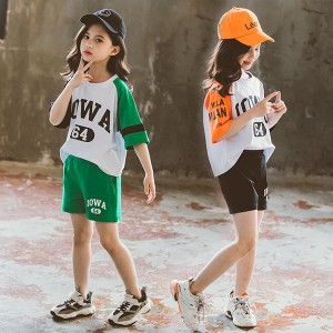 セットアップ ジャージ 半袖 春夏 上下 女子 子供服 Tシャツ 上下セット 2点セット 可愛い ショートパンツ ジャージ 運動着 スポーツウェ