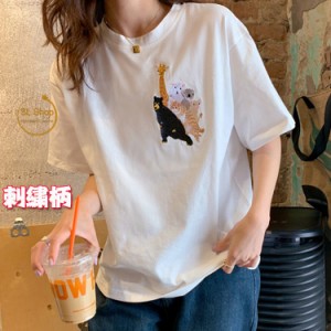 カットソー 英字柄 半袖 Tシャツ 夏 Tシャツ ゆったり トップス レディース