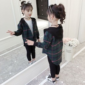 ブラウス キッズ 子供服 ジュニア シャツ 長袖 ブラウス 春秋 韓国子供服 チェック柄 折り襟 女の子 トップス インナー 可愛い おしゃれ 