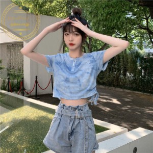 韓国 ショート丈 tシャツの通販｜au PAY マーケット